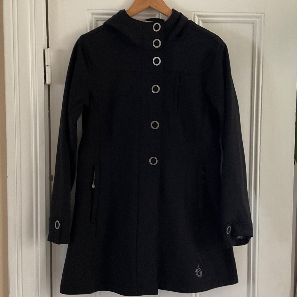 Isis Black 4 Pocket Coat with Silver Accents